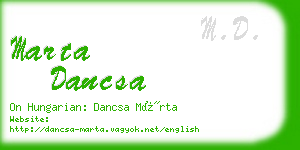 marta dancsa business card